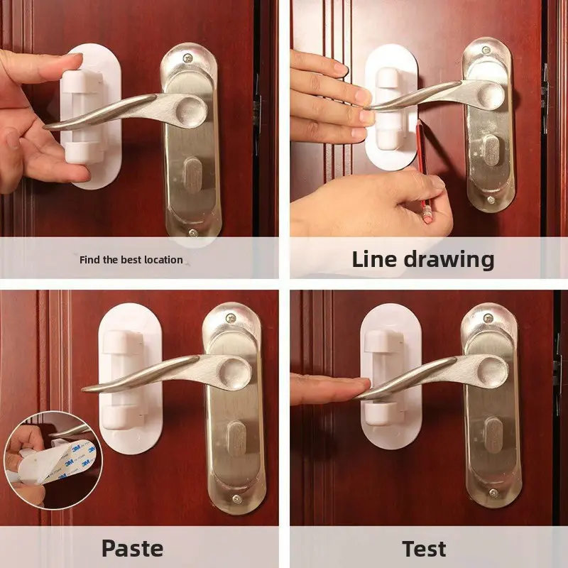 Universal Child Safe Door Security Latch Cabinet Lock Self Adhesive Window Door Handle Lock for Window Door Cabinet