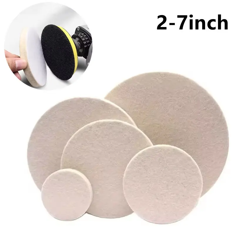 2/7inch Wool Polishing Wheel Buffing Pads Angle Grinder Wheel Felt Polishing Disc For Metal Marble Glass Ceramics
