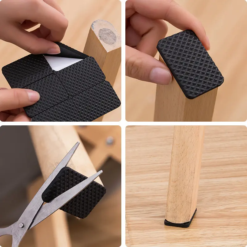 Rubber Pads For Chair Leg Furniture Anti Slip Mat Bumper Damper Self Adhesive Table Feet Protector Floor Protector Pads Hardware