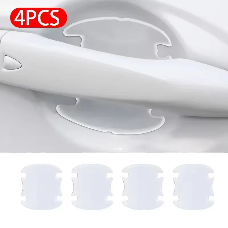 4/8pcs Transparent Car Sticker Protector Cars Doors Scratch Door Handle Sticker Rearview Mirror Protection Strip Auto Accessory