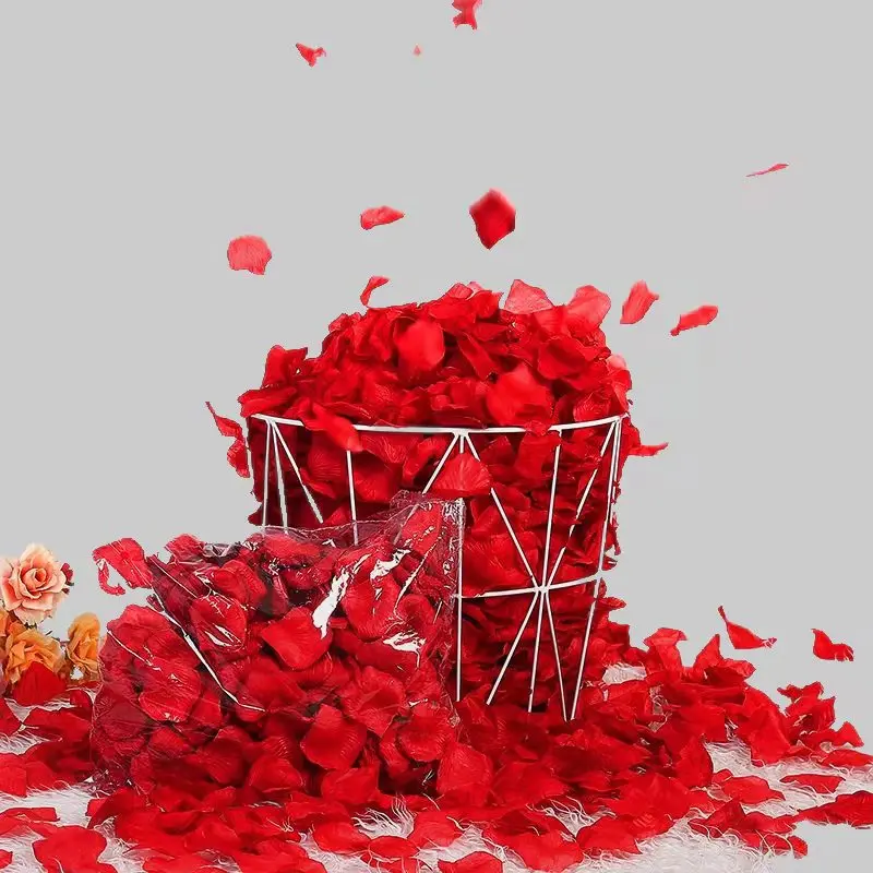 50g Colorful Fake Rose Petals Artificial Silk Rose Flower Petal Multicolor Red Petals for Valentine's Day Wedding Party Decor