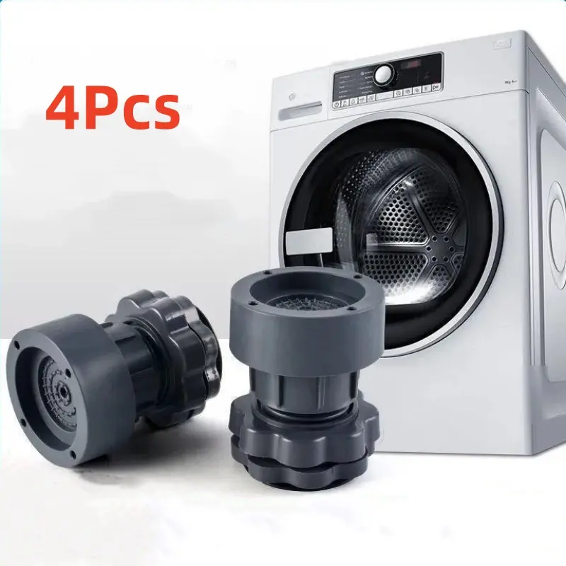 4Pcs Washing Machine Foot Pads Adjustable Height Furniture Anti Vibration Anti Slip and Moisture-proof Universal Rubber Mat