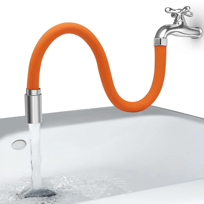 Kitchen Faucet Extension Extender Universal 360° Rotating Silicone Flexible Hose Water Tap Pipe Tube for Bathroom Wash Basin