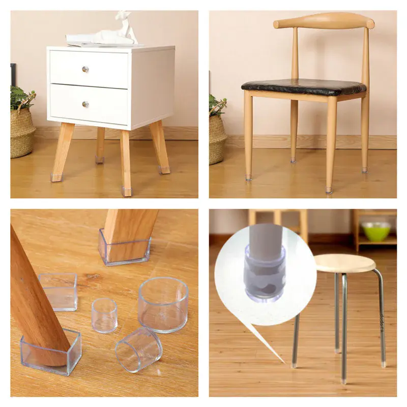 4/8/16Pcs Chair Leg Caps Non-slip Silent Furniture Table Covers Socks Plugs Cover Furniture Leveling Feet Floor Protector Pads