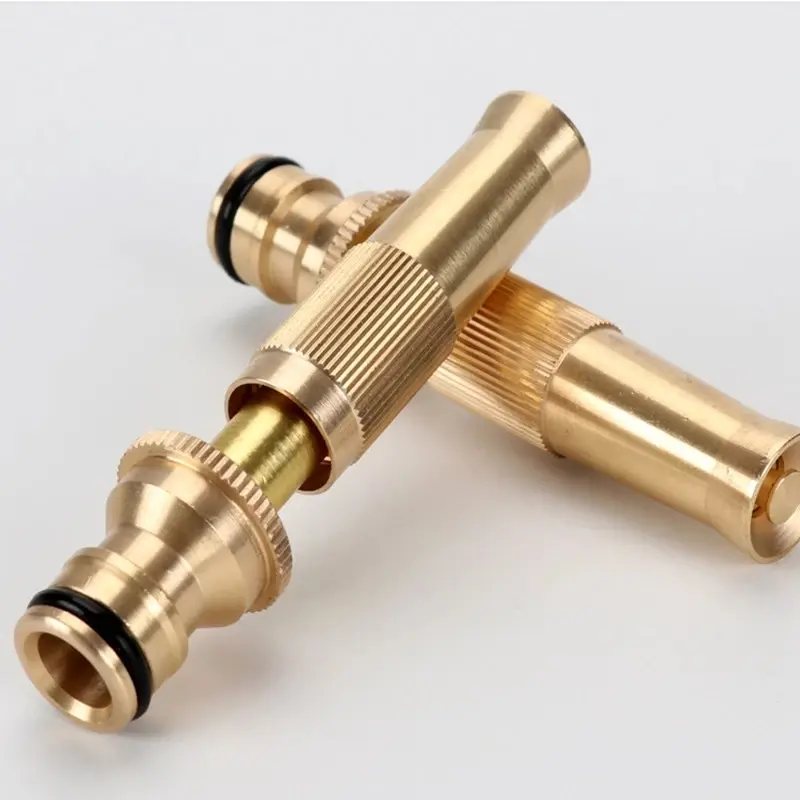 New Garden Brass Adjustable Spray Gun Hose Nozzle High Pressure Straight Copper Gun For Car Washing Adjustable Nozzle