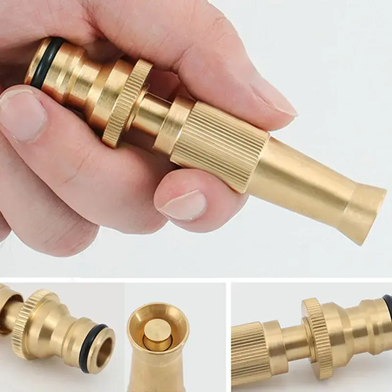 New Garden Brass Adjustable Spray Gun Hose Nozzle High Pressure Straight Copper Gun For Car Washing Adjustable Nozzle