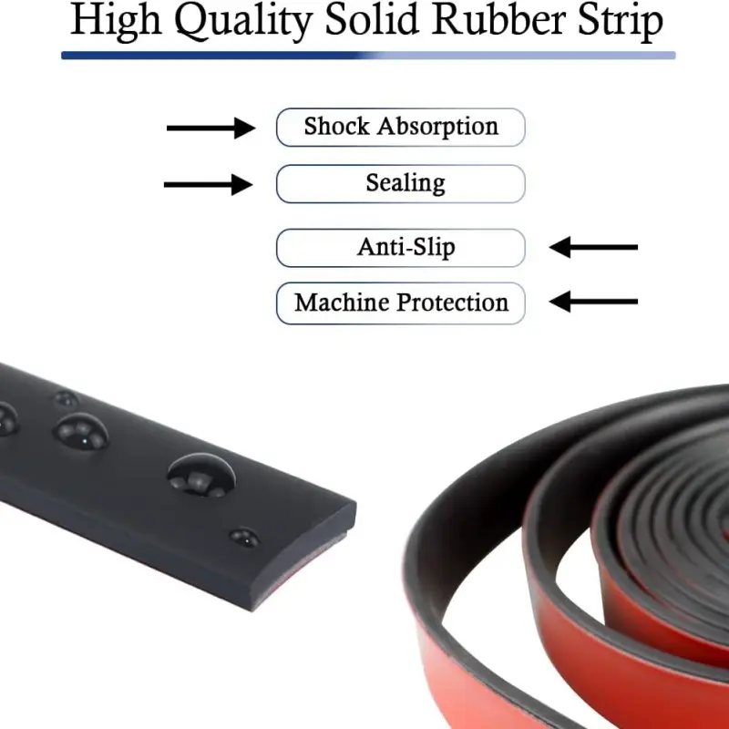 50cm Self Adhesive Rubber Strips DIY High Temperature Resistant Furniture Reduce Vibration Anti-skid Anti-collision Gasket