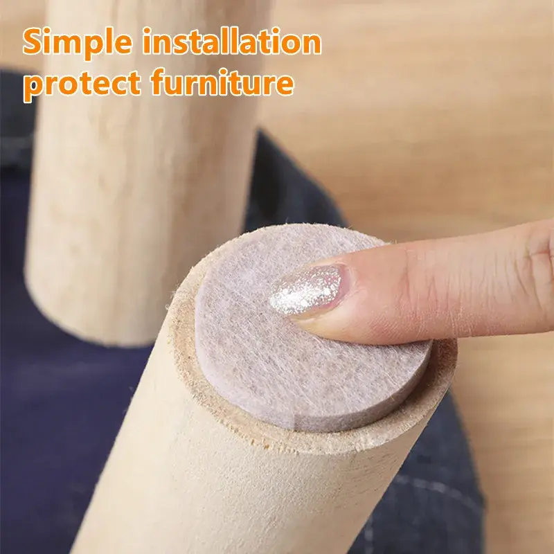 72-3Pcs Self Adhesive Thicken Felt Chair Leg Pads Furniture Mute Anti-Slip Mat Wood Floor Protector Pads Doorknob Bumper Pad