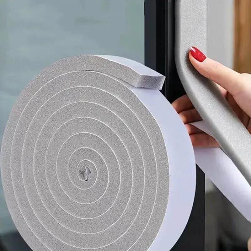 2 Rolls Door Window Sealing Strips Self-Adhesive Sound-Proof Door Window Gap Foam Noise Insulation Dust-proof Tape