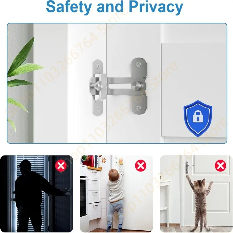 Universal Door Lock Guard Latch Bolt 90° Stainless Steel Toggle Latch Sliding Barn Door Lock Black Iron Right Angle Barn Lock