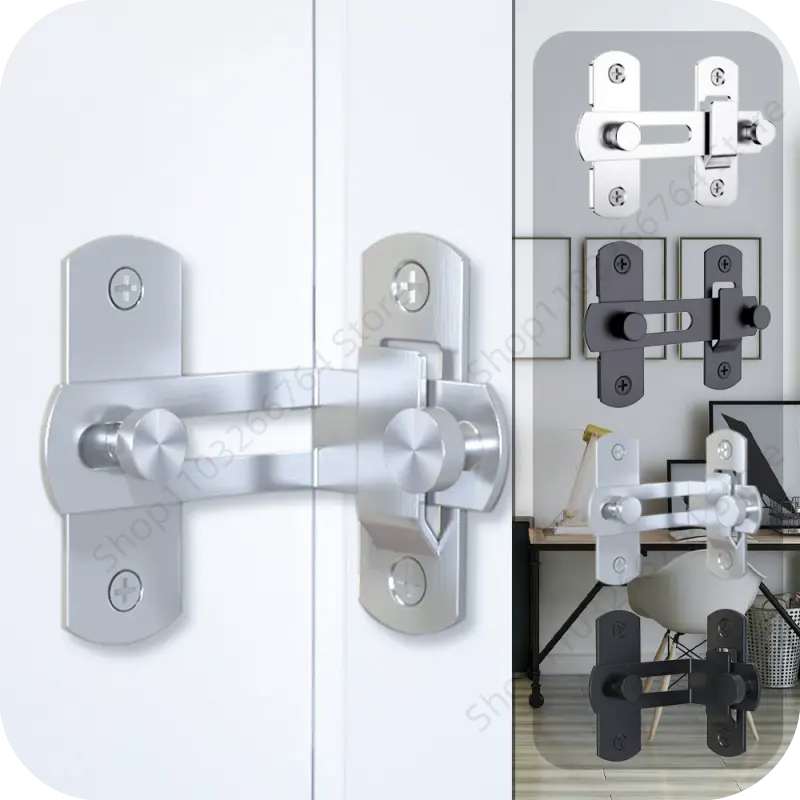 Door Lock Guard Latch Bolt 90/180 Degree Stainless Steel Toggle Latch Sliding Barn Lock Hardware Gate Latches for Window Closet