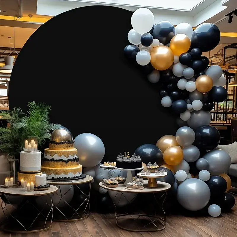 Round Backdrop Cover Portable Foldable Solid Color Photography Background Cloth for Wedding Birthday Party DIY Decoration