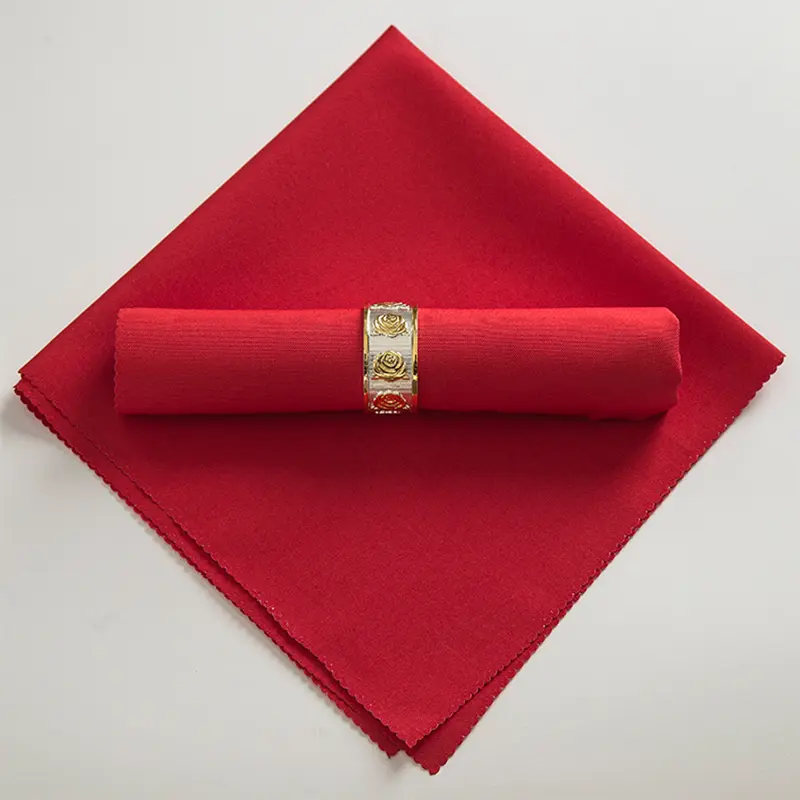White Wedding Table Cloth Napkins Recycled Textile Napkins Polyester Restaurant Handkerchie Tea Towel