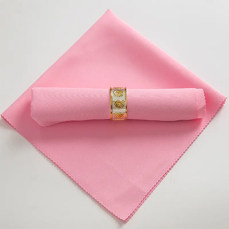 White Wedding Table Cloth Napkins Recycled Textile Napkins Polyester Restaurant Handkerchie Tea Towel