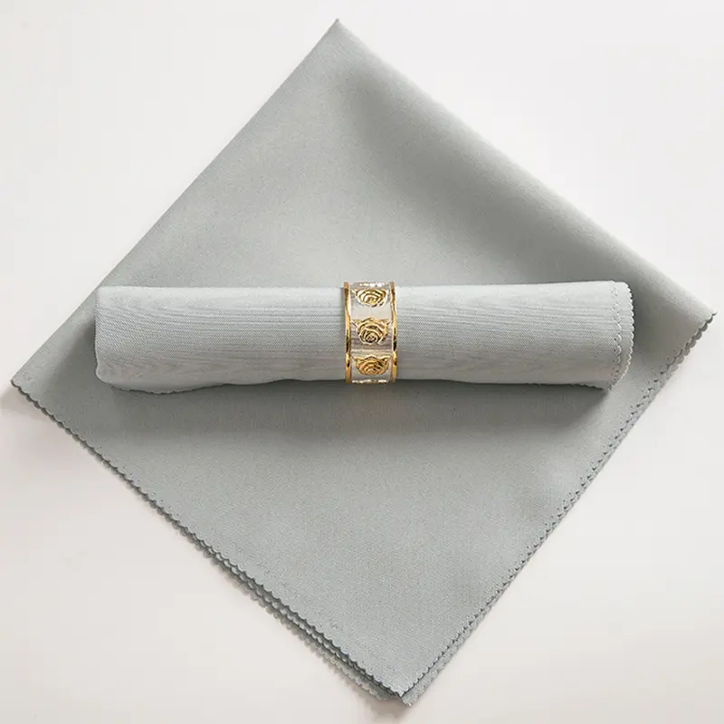 White Wedding Table Cloth Napkins Recycled Textile Napkins Polyester Restaurant Handkerchie Tea Towel