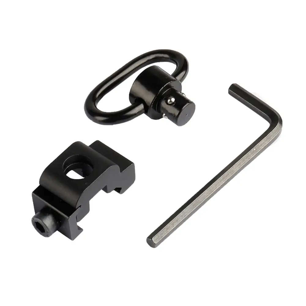 1 Piece Heavy Duty Quick Detach Push Button QD Sling Swivel and Adapter for 20mm Rail Sling Clip Adapter Hunting Gun Accessories
