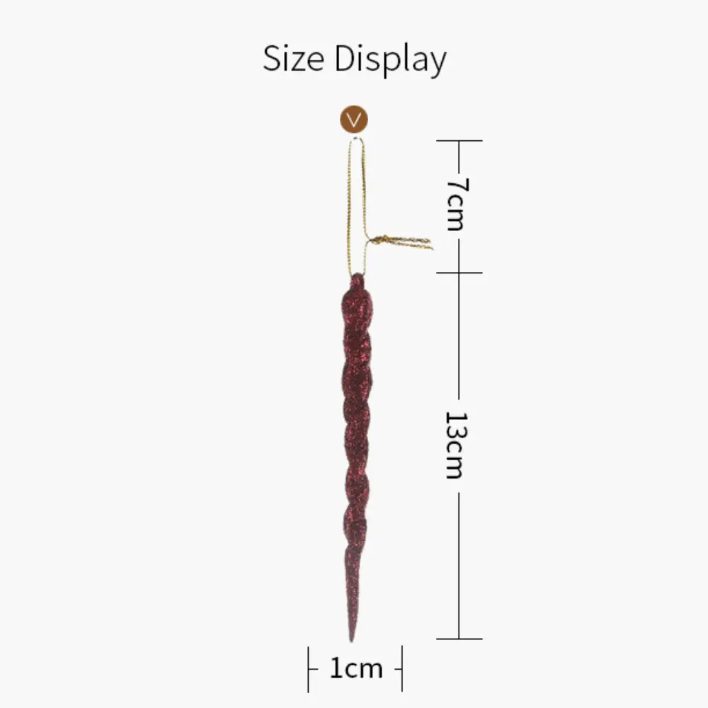 5pcs/Set Christmas Icicles Ornaments Plastic Multicolor Icicle Twisted for Xmas Tree Hanging Christmas Party Holiday Decorations