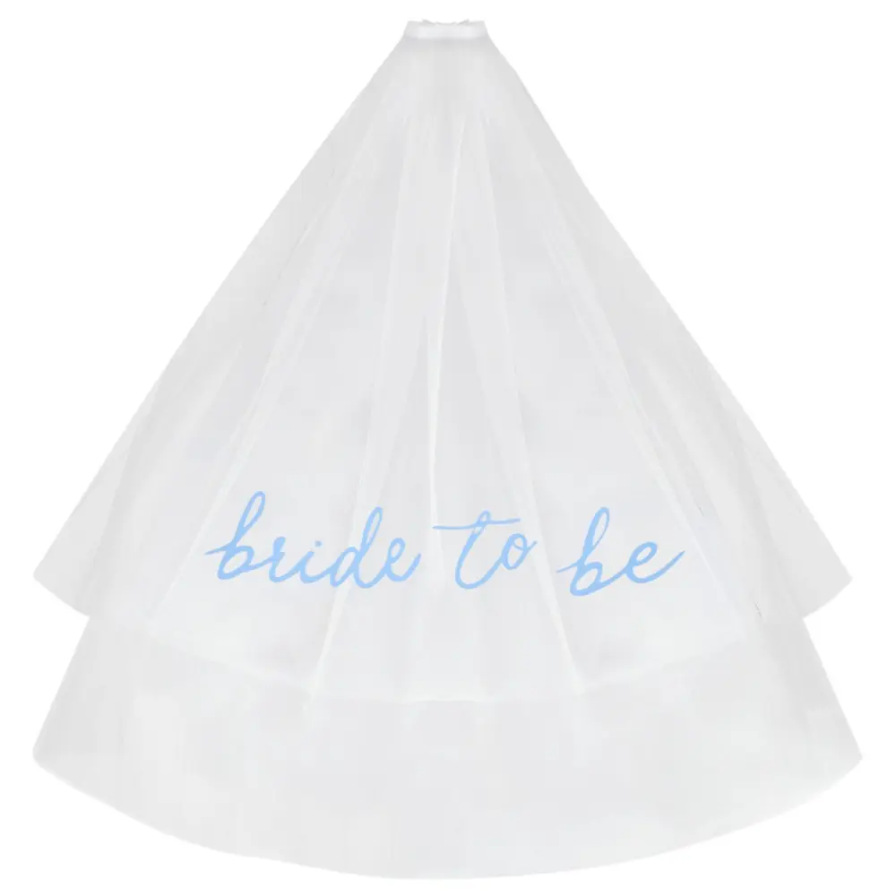 Bride To Be Veil White Black Double Layer Bride To Be Veil with Comb for Hen Bachelorette Bridal Shower Wedding Party Decoration