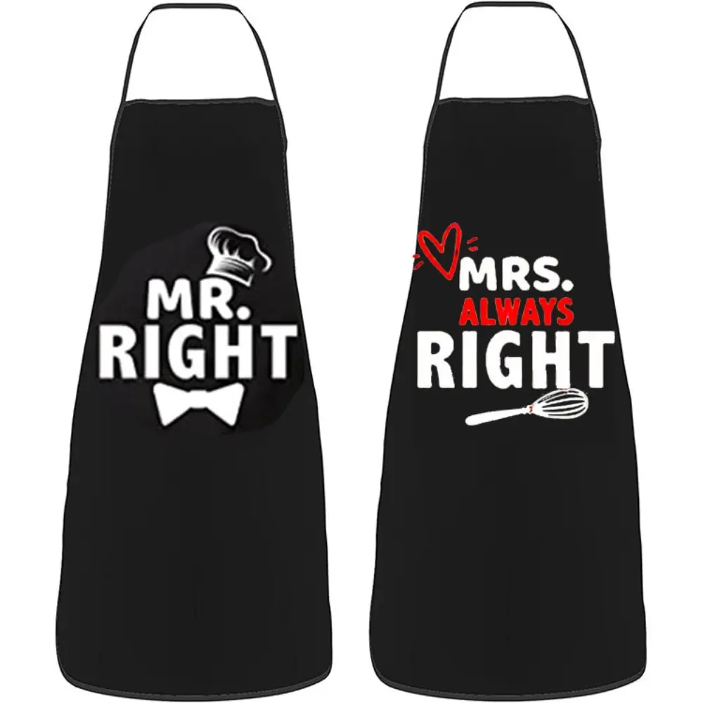 2Pcs/Set Funny Aprons for Couple His and Her Mr & Mrs Kitchen Aprons Set for Baking Cooking Birthday Wedding Engagement Gifts