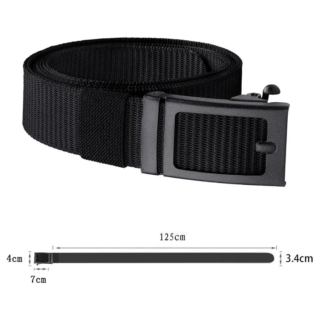 Men's Belt Nylon Canvas Web Webbing Belts Automatic Buckle Military Tactical Belt Outdoor Sport Work Hiking Waist Strap Belts