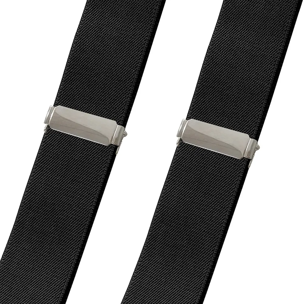 Suspenders for Men Work Heavy Duty Big and Tall 3.5cm Wide X Back with 4 Strong Clips Adjustable Elastic Trouser Braces Straps