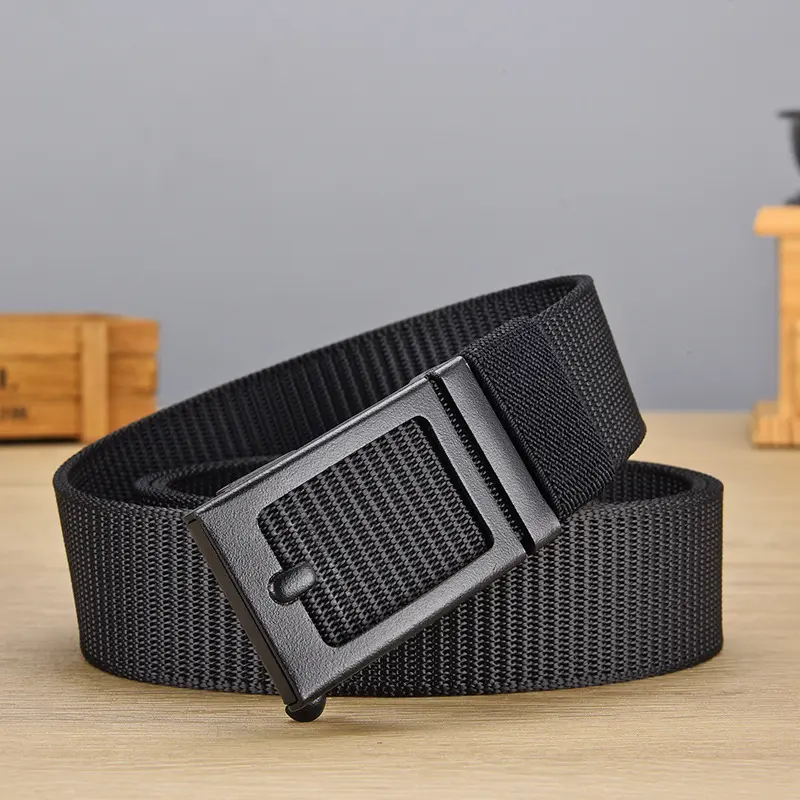 Ratchet Belt for Men Work Casual,1 3/8inch Wide Quick Release Automatic Slide Buckle Nylon Webbing Waist Belt,Gifts for Dad