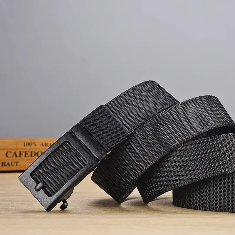 Ratchet Belt for Men Work Casual,1 3/8inch Wide Quick Release Automatic Slide Buckle Nylon Webbing Waist Belt,Gifts for Dad