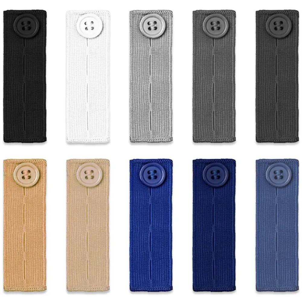 5pcs/lot Adjustable Elastic Waist Extenders Belt Waistband Expanders for Men Women Trousers Jeans Pants Button Extenders