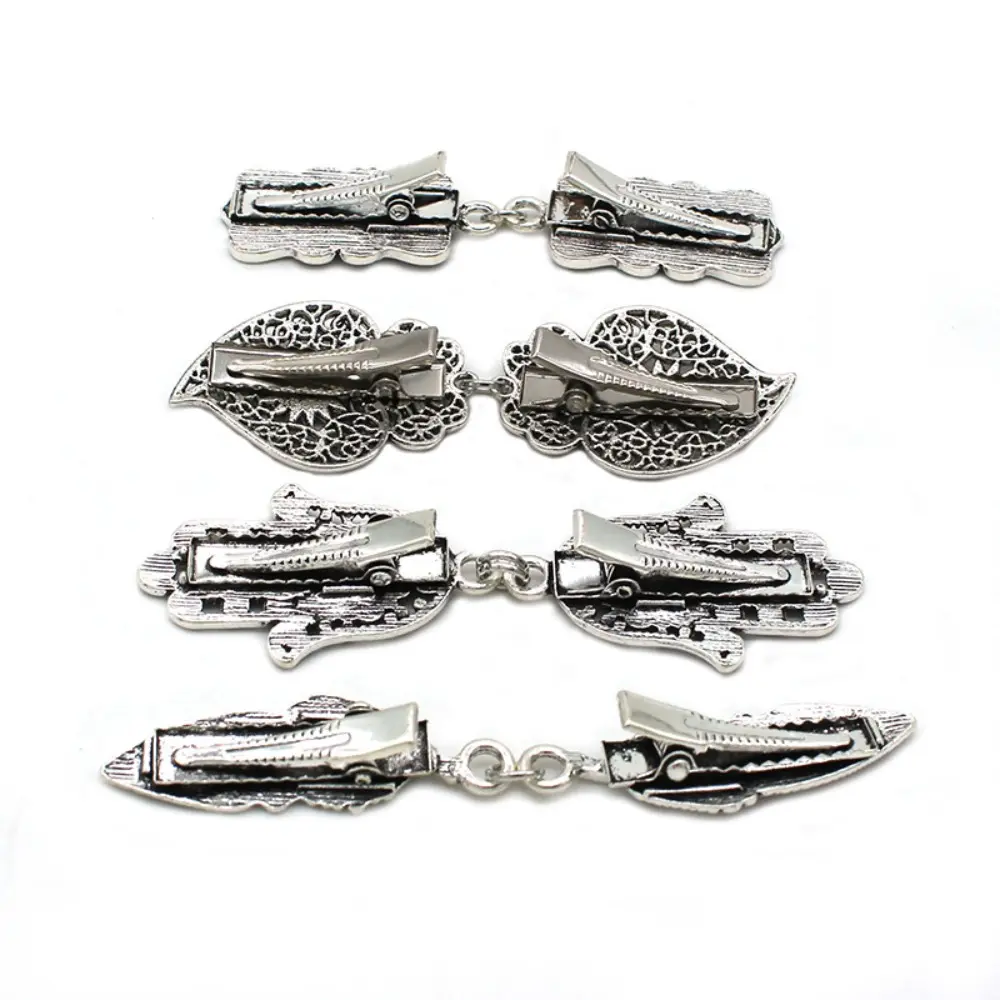 1 Piece Vintage Sweater Swirl Clip Cape Cloak Fasteners for Dress Shirt Cardigan Shawl Collar Clasp Back Cinch Clip for Clothing