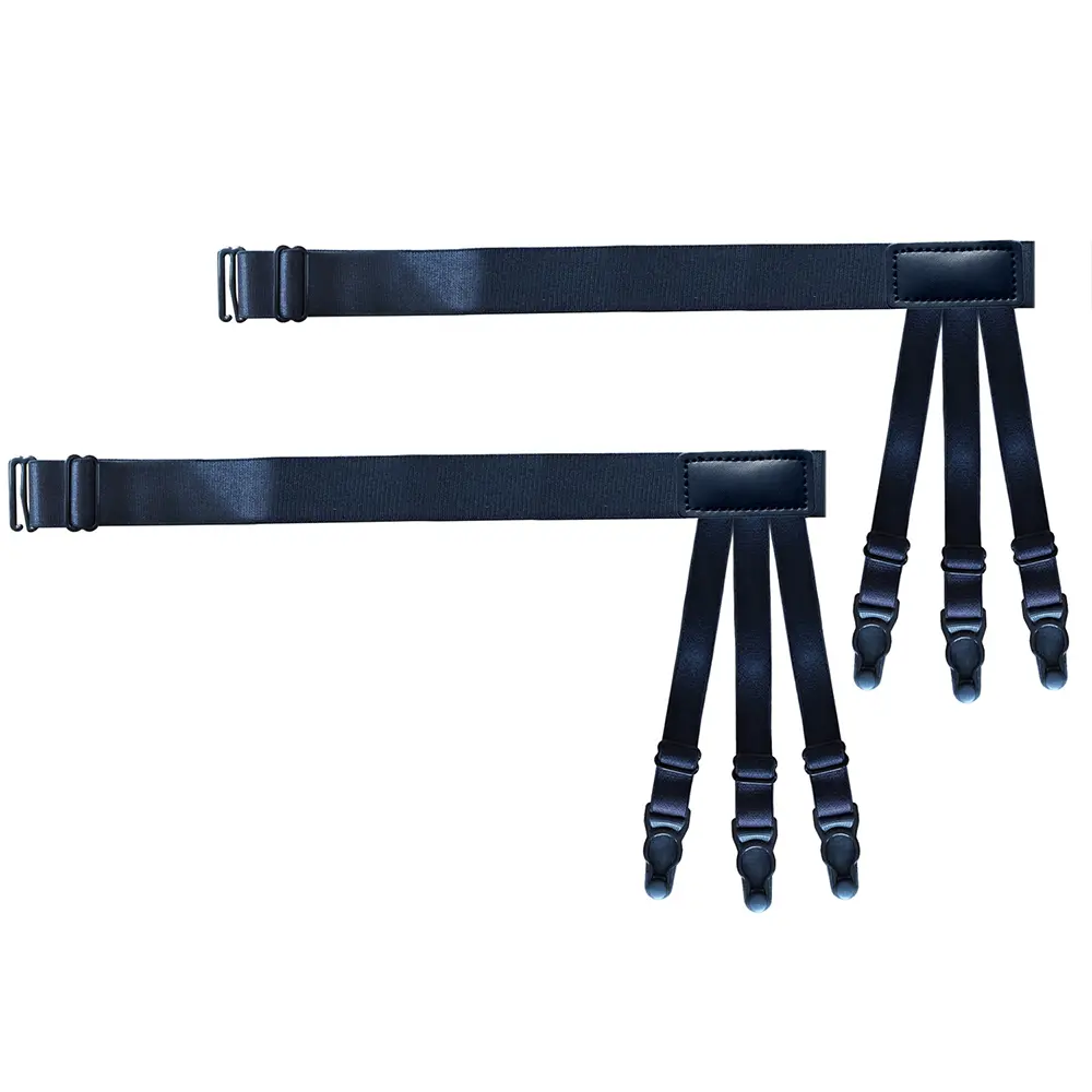 2pcs Shirt Stays for Men Women Adjustable Elastic Shirt Garters Non-Slip Leg Suspenders Keep Shirt Tucked In Shirt Tucker Holder