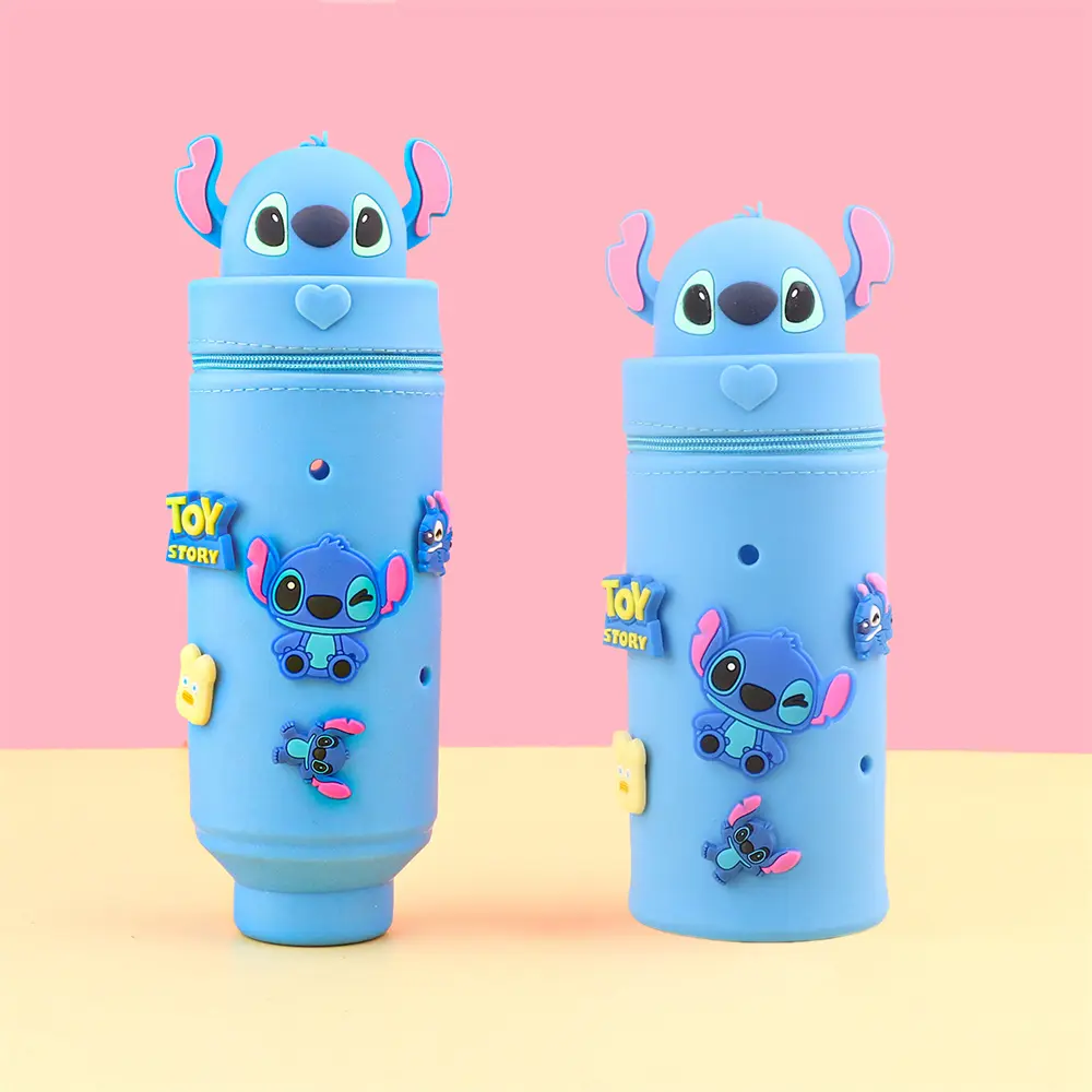 Cute Cartoon Sanrio Silicone Kuromi Hello Kitty Pencil Case Student Retractable My Melody Diy Pen Container Stationery Girl Gift