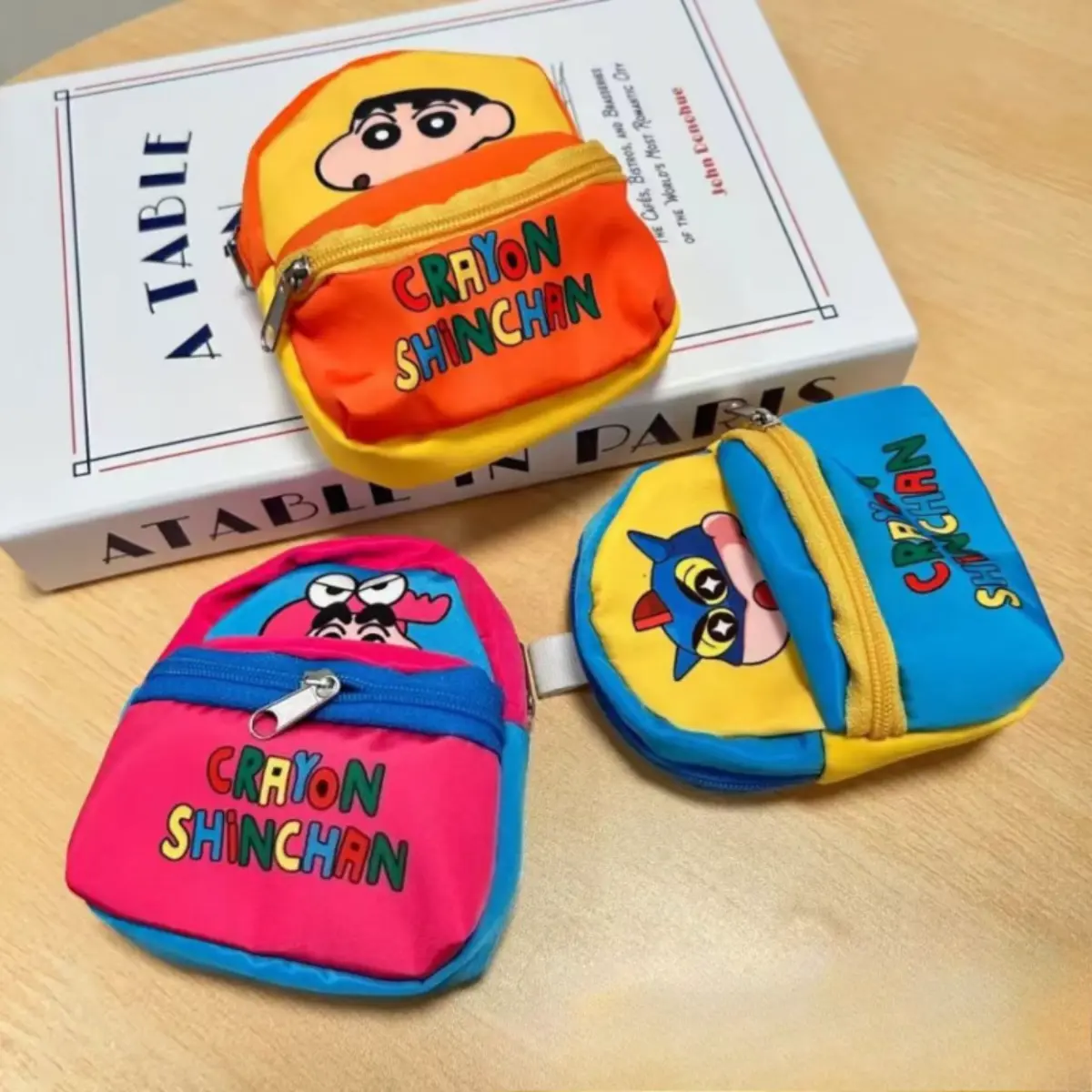 Crayon Shin Chan Anime Figures Cartoon Mobile Phone Lanyard Wallet Earphone Case Storage Bag Protable Bag Keychain Gife for Kid
