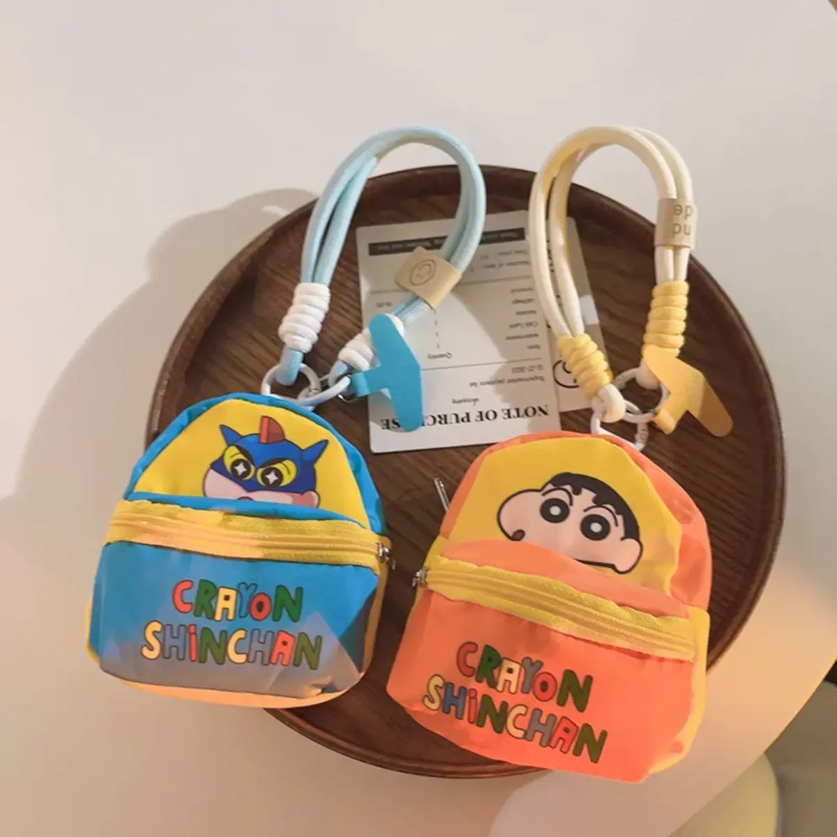 Crayon Shin Chan Anime Figures Cartoon Mobile Phone Lanyard Wallet Earphone Case Storage Bag Protable Bag Keychain Gife for Kid