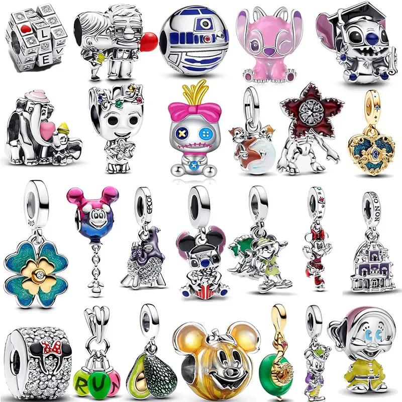 New 100% 925 sterling silver Disney  pendant beads, suitable for original DlY bracelet, women's fashion gift,