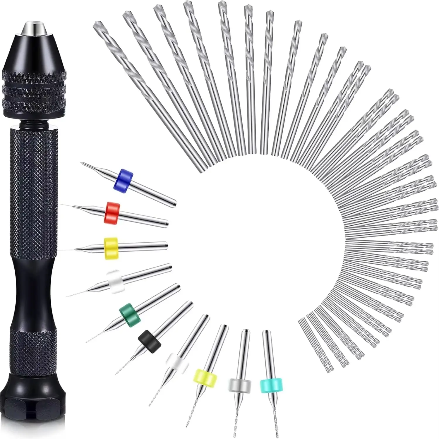 36pcs Hand Drill Bits Set 25Pcs Micro Twist Drills and 10Pcs PCB Mini Cutting Bits for Resin Polymer Clay Craft Engraving