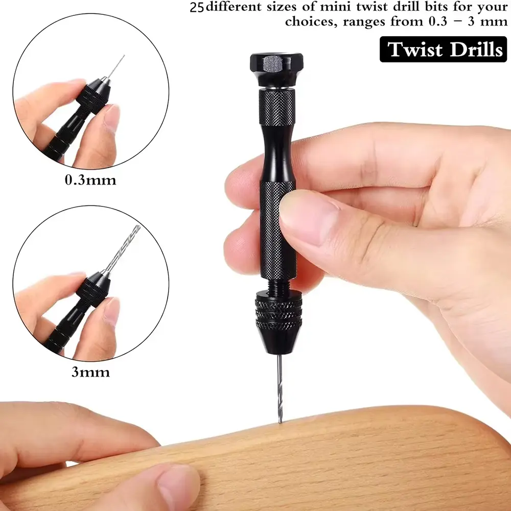 36pcs Hand Drill Bits Set 25Pcs Micro Twist Drills and 10Pcs PCB Mini Cutting Bits for Resin Polymer Clay Craft Engraving