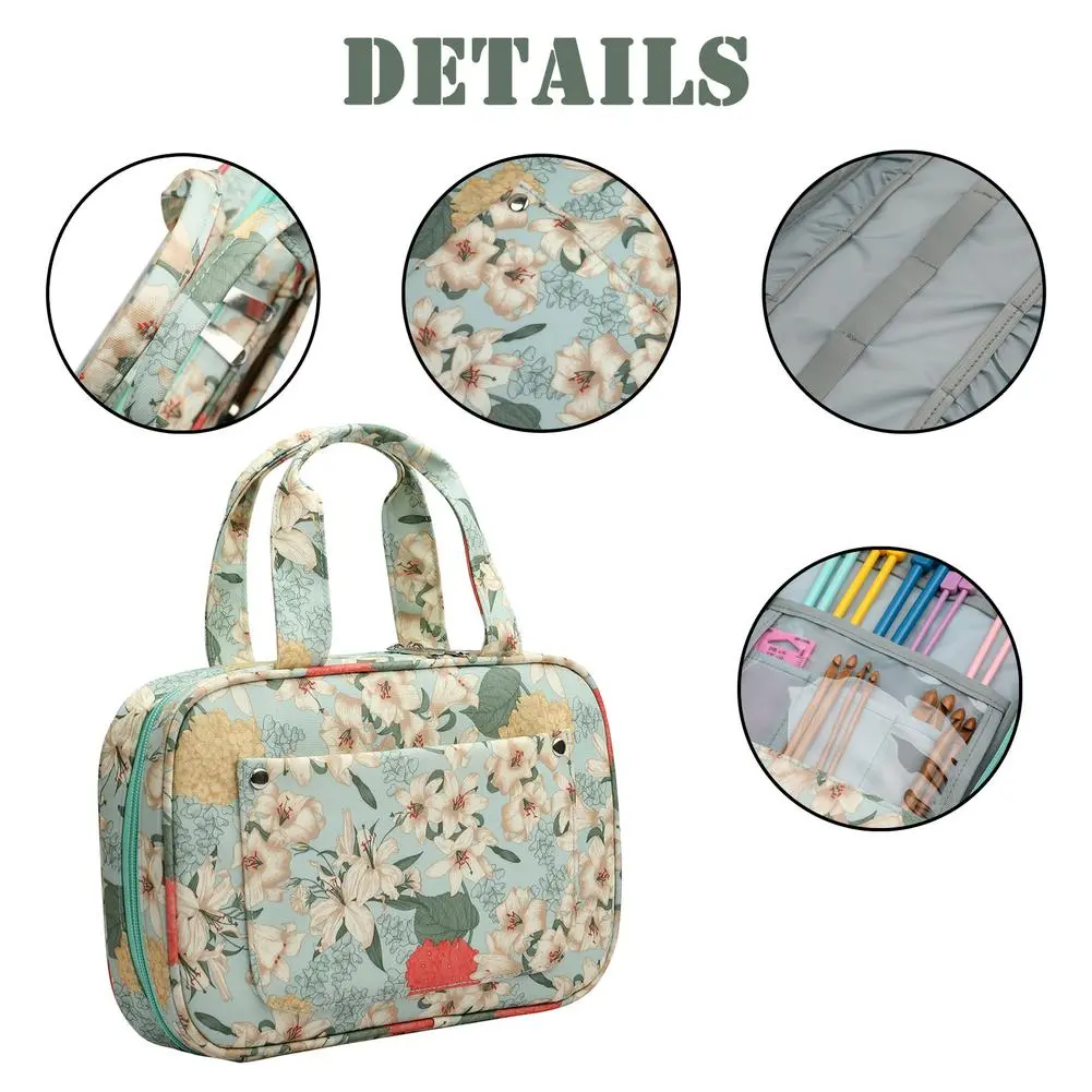 Knitting Tote Bag Yarn Crochet Storage Supplies Knitting Needle Organizer Sewing Bag Crochet Hooks Knitting Needles Storage Bag