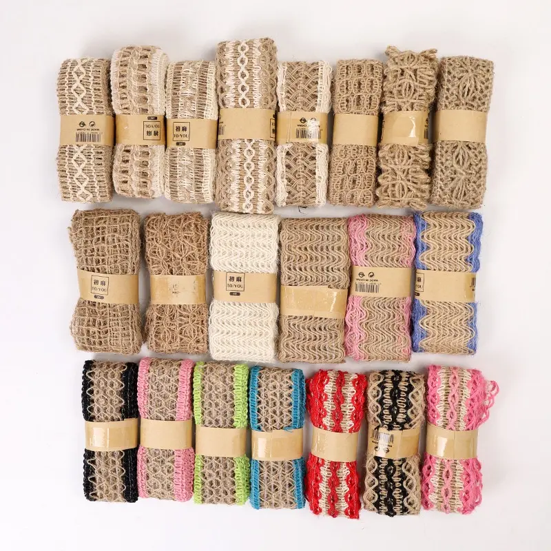 Original Color Linen Roll Creative DIY Christmas Wedding Craft Decoration Linen Strip Clothing Shoes And Hats Accessories