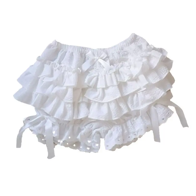 Summer Women Shorts Sport Beach Short Fashion Bandage Ruffles Lace Bow Trouser Looose Casual Shorts Skirt Skirts
