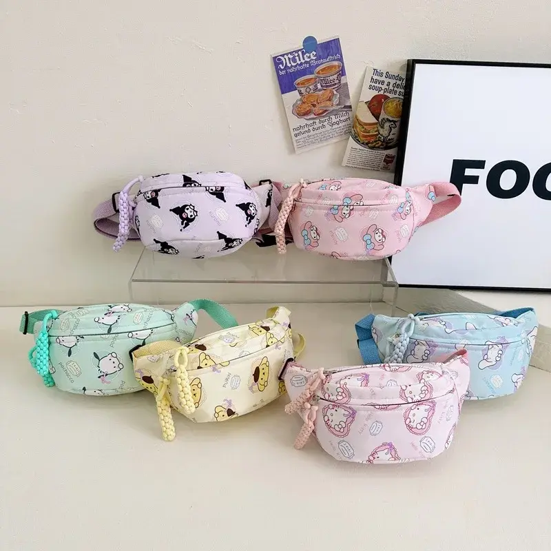 Sanrio Kuromi Cinnamoroll Crossbody Shoulder Bag Waist Storage Pouch Melody Hello Kitty Coin Purse Kid Gift Kawaii Backpack