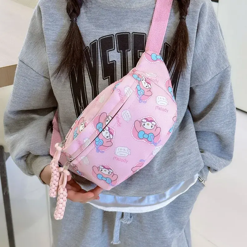 Sanrio Kuromi Cinnamoroll Crossbody Shoulder Bag Waist Storage Pouch Melody Hello Kitty Coin Purse Kid Gift Kawaii Backpack