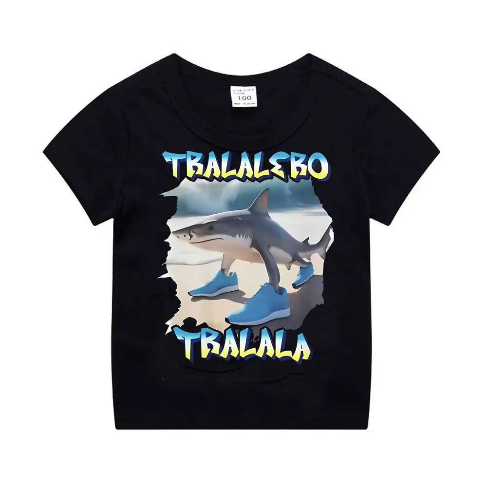 Italian Brainrot Animals Kids Adult Cotton T-shirt Cappuccino Assassino Short Sleeve Tops Funny Meme Cute Tee Summer Clothing
