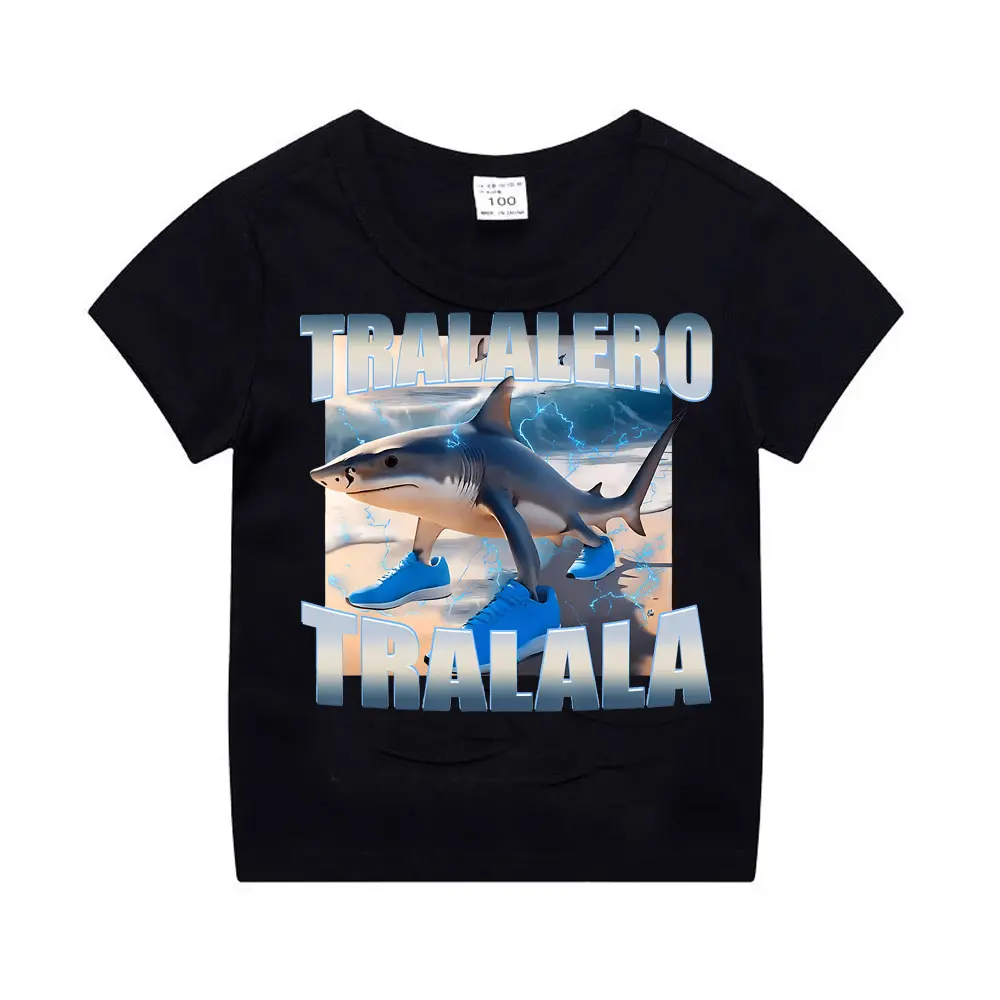 Italian Brainrot Animals Kids Adult Cotton T-shirt Cappuccino Assassino Short Sleeve Tops Funny Meme Cute Tee Summer Clothing