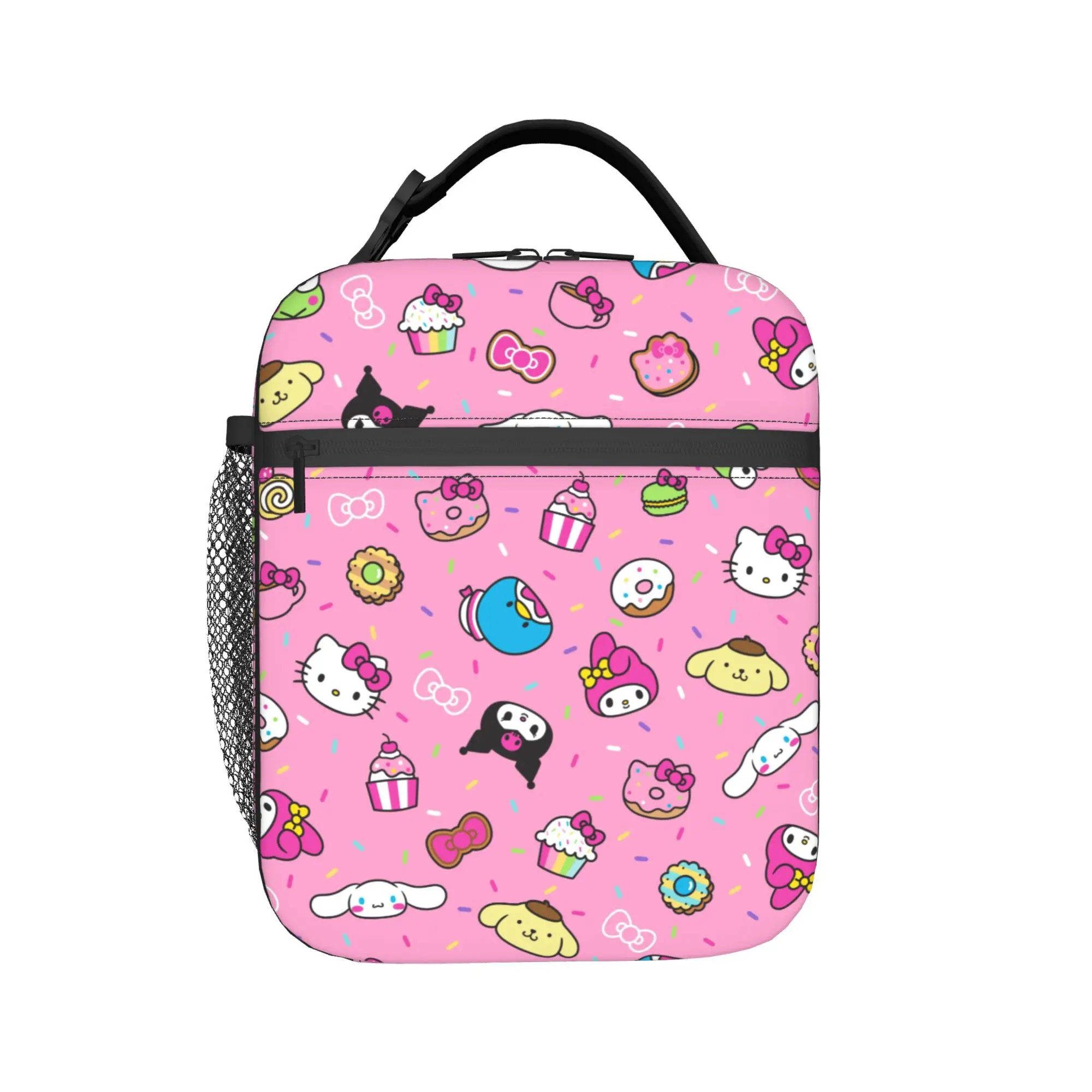 Sanrio Characters Merch Insulated Lunch Tote Bag For Office Hello Kitty Kuromi Food Box Portable Thermal Cooler Lunch Boxes