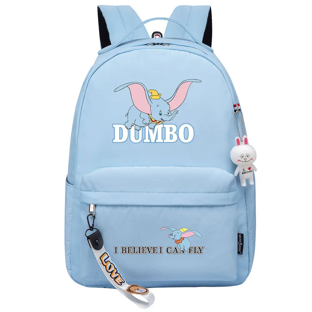  Dumbo Kawaii Boys Girls Kids School Book Bags Women Bagpack Teenagers Canvas Laptop Travel Backpack