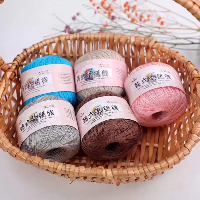 Lace Thread Crochet Thread Fine Thread Pure Cotton Thread Linen Thread Summer Ice Silk Thread Handmade DIY Woven Shawl Yarn