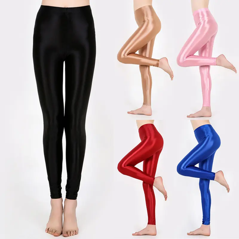 Summer Glossy Thin High Waist Seamless Women Yoga Leggings Plus Size Workout Pants for Gym Trousers Tight Bottoms Hot Sale