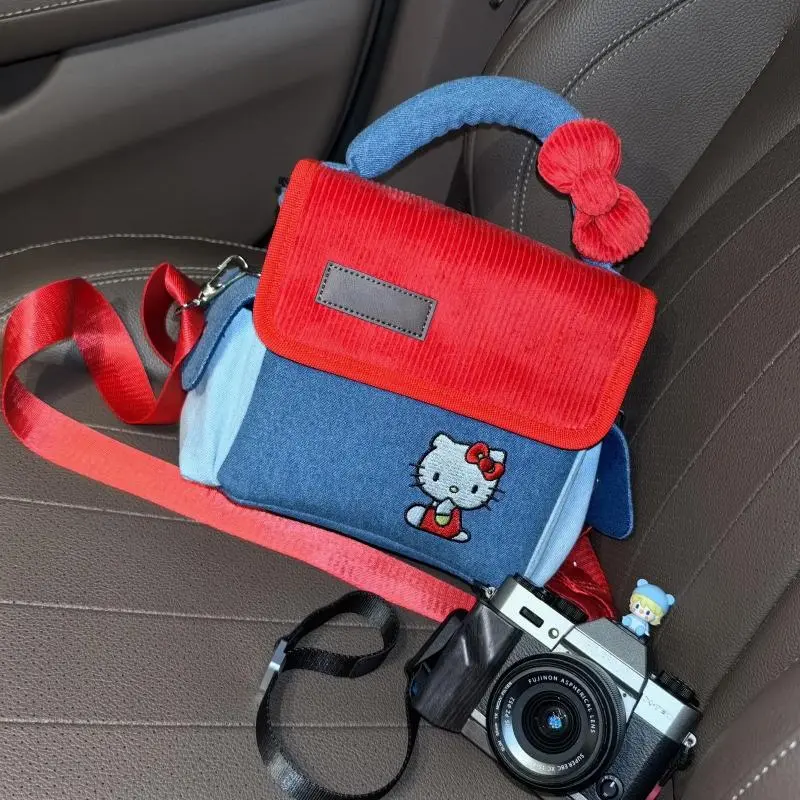 Sanrio Cartoon Handbag Hello Kitty Girl Kawaii Shoulder Bag New Style Fashion Makeup Bag Student Camera Bag Hot Holiday Gift