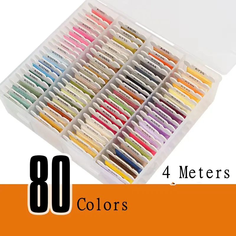 40/80 Color Embroidery Thread DIY Cotton Multi-Color Embroidery Yarn Sewing Embroidery Thread Set With Organizer Box Threads