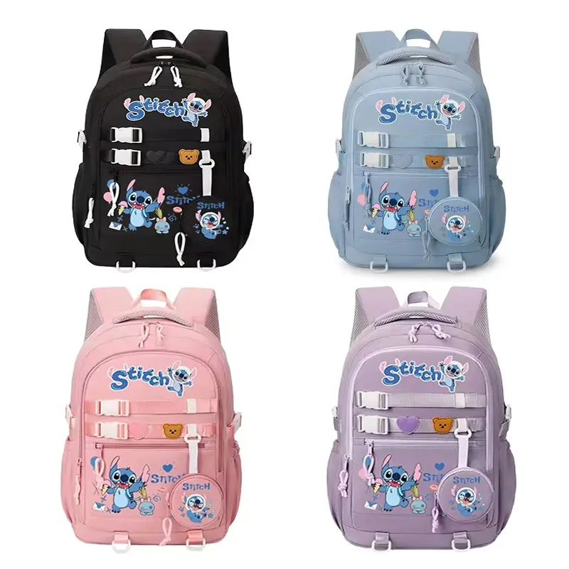 Disney Stitch Backpack Children Lovely Schoolbag  Student Multifunctional Kawaii Backpacks Large Capacity Waterproof Backpack